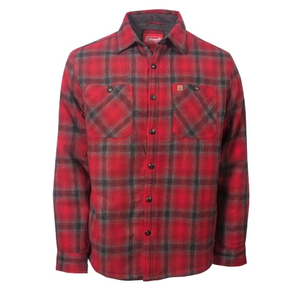 Coleman Sherpa Lined Plaid Flannel Shirt Jacket